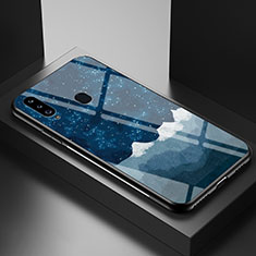 Coque Contour Silicone et Vitre Motif Fantaisie Miroir Etui Housse LS1 pour Samsung Galaxy A20s Bleu