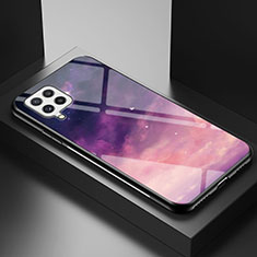 Coque Contour Silicone et Vitre Motif Fantaisie Miroir Etui Housse LS1 pour Samsung Galaxy A22 4G Violet