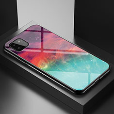 Coque Contour Silicone et Vitre Motif Fantaisie Miroir Etui Housse LS1 pour Samsung Galaxy A22 5G Rouge