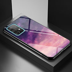 Coque Contour Silicone et Vitre Motif Fantaisie Miroir Etui Housse LS1 pour Samsung Galaxy A52 4G Violet