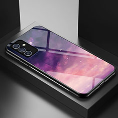 Coque Contour Silicone et Vitre Motif Fantaisie Miroir Etui Housse LS1 pour Samsung Galaxy A55 5G Violet