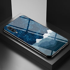 Coque Contour Silicone et Vitre Motif Fantaisie Miroir Etui Housse LS1 pour Samsung Galaxy A70S Bleu
