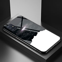 Coque Contour Silicone et Vitre Motif Fantaisie Miroir Etui Housse LS1 pour Samsung Galaxy A71 4G A715 Noir