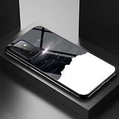 Coque Contour Silicone et Vitre Motif Fantaisie Miroir Etui Housse LS1 pour Samsung Galaxy A72 4G Noir