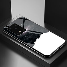 Coque Contour Silicone et Vitre Motif Fantaisie Miroir Etui Housse LS1 pour Samsung Galaxy S20 Plus Noir