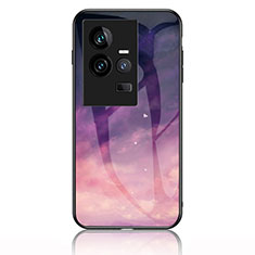 Coque Contour Silicone et Vitre Motif Fantaisie Miroir Etui Housse LS1 pour Vivo iQOO 11 5G Violet