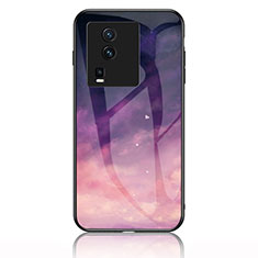 Coque Contour Silicone et Vitre Motif Fantaisie Miroir Etui Housse LS1 pour Vivo iQOO Neo7 5G Violet