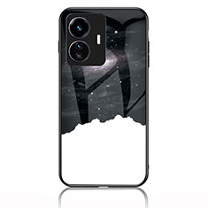 Coque Contour Silicone et Vitre Motif Fantaisie Miroir Etui Housse LS1 pour Vivo iQOO Z6 Lite 5G Noir