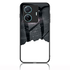 Coque Contour Silicone et Vitre Motif Fantaisie Miroir Etui Housse LS1 pour Vivo iQOO Z6 Pro 5G Noir