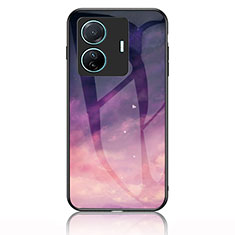 Coque Contour Silicone et Vitre Motif Fantaisie Miroir Etui Housse LS1 pour Vivo iQOO Z6 Pro 5G Violet