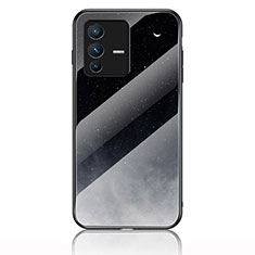 Coque Contour Silicone et Vitre Motif Fantaisie Miroir Etui Housse LS1 pour Vivo V23 Pro 5G Gris