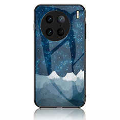 Coque Contour Silicone et Vitre Motif Fantaisie Miroir Etui Housse LS1 pour Vivo X90 Pro 5G Bleu