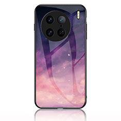 Coque Contour Silicone et Vitre Motif Fantaisie Miroir Etui Housse LS1 pour Vivo X90 Pro 5G Violet