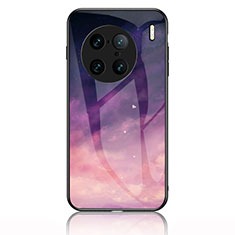 Coque Contour Silicone et Vitre Motif Fantaisie Miroir Etui Housse LS1 pour Vivo X90 Pro+ Plus 5G Violet