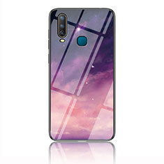 Coque Contour Silicone et Vitre Motif Fantaisie Miroir Etui Housse LS1 pour Vivo Y11 Violet