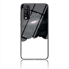 Coque Contour Silicone et Vitre Motif Fantaisie Miroir Etui Housse LS1 pour Vivo Y12A Noir