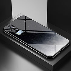 Coque Contour Silicone et Vitre Motif Fantaisie Miroir Etui Housse LS1 pour Vivo Y53s NFC Gris