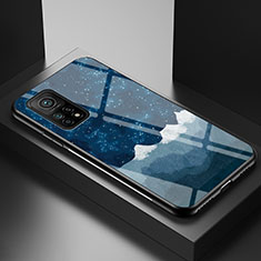Coque Contour Silicone et Vitre Motif Fantaisie Miroir Etui Housse LS1 pour Xiaomi Mi 10T Pro 5G Bleu