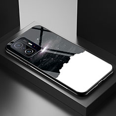 Coque Contour Silicone et Vitre Motif Fantaisie Miroir Etui Housse LS1 pour Xiaomi Mi 11T Pro 5G Noir