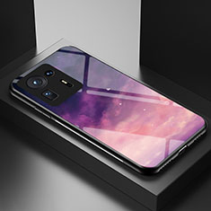 Coque Contour Silicone et Vitre Motif Fantaisie Miroir Etui Housse LS1 pour Xiaomi Mi Mix 4 5G Violet