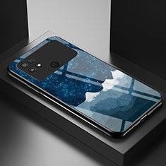 Coque Contour Silicone et Vitre Motif Fantaisie Miroir Etui Housse LS1 pour Xiaomi Poco C40 Bleu