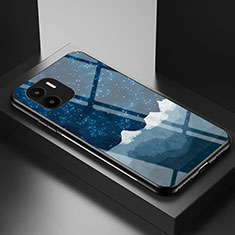 Coque Contour Silicone et Vitre Motif Fantaisie Miroir Etui Housse LS1 pour Xiaomi Poco C50 Bleu