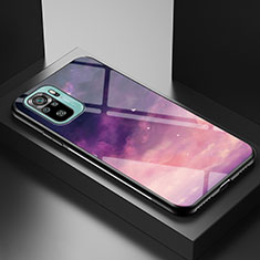 Coque Contour Silicone et Vitre Motif Fantaisie Miroir Etui Housse LS1 pour Xiaomi Poco M5S Violet