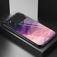 Coque Contour Silicone et Vitre Motif Fantaisie Miroir Etui Housse LS1 pour Xiaomi Poco X4 Pro 5G Violet