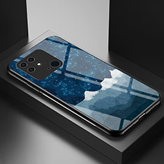 Coque Contour Silicone et Vitre Motif Fantaisie Miroir Etui Housse LS1 pour Xiaomi Redmi 10 Power Bleu