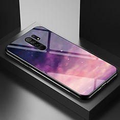 Coque Contour Silicone et Vitre Motif Fantaisie Miroir Etui Housse LS1 pour Xiaomi Redmi 9 Prime India Violet