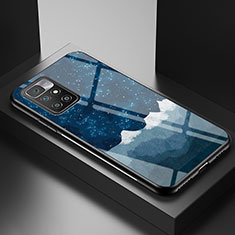 Coque Contour Silicone et Vitre Motif Fantaisie Miroir Etui Housse LS1 pour Xiaomi Redmi Note 11 4G (2021) Bleu
