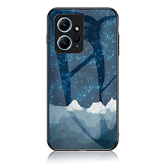 Coque Contour Silicone et Vitre Motif Fantaisie Miroir Etui Housse LS1 pour Xiaomi Redmi Note 12 4G Bleu