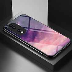 Coque Contour Silicone et Vitre Motif Fantaisie Miroir Etui Housse LS2 pour Huawei Honor 70 Pro 5G Violet