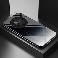 Coque Contour Silicone et Vitre Motif Fantaisie Miroir Etui Housse LS2 pour Huawei Honor Magic6 Lite 5G Gris