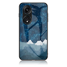 Coque Contour Silicone et Vitre Motif Fantaisie Miroir Etui Housse LS2 pour Huawei Honor X5 Plus Bleu