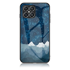 Coque Contour Silicone et Vitre Motif Fantaisie Miroir Etui Housse LS2 pour Huawei Honor X8 4G Bleu