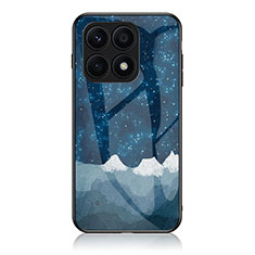 Coque Contour Silicone et Vitre Motif Fantaisie Miroir Etui Housse LS2 pour Huawei Honor X8a 5G Bleu