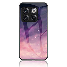 Coque Contour Silicone et Vitre Motif Fantaisie Miroir Etui Housse LS2 pour OnePlus 10T 5G Violet