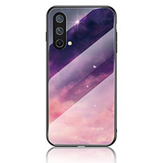 Coque Contour Silicone et Vitre Motif Fantaisie Miroir Etui Housse LS2 pour OnePlus Nord CE 5G Violet