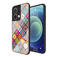 Coque Contour Silicone et Vitre Motif Fantaisie Miroir Etui Housse LS2 pour Oppo Reno9 5G Colorful