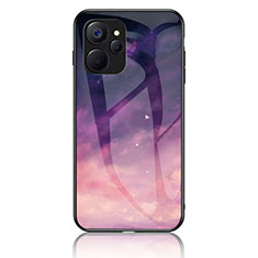 Coque Contour Silicone et Vitre Motif Fantaisie Miroir Etui Housse LS2 pour Realme 10T 5G Violet