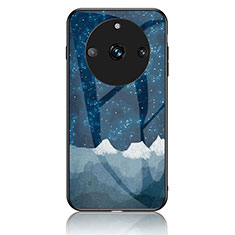 Coque Contour Silicone et Vitre Motif Fantaisie Miroir Etui Housse LS2 pour Realme 11 Pro 5G Bleu