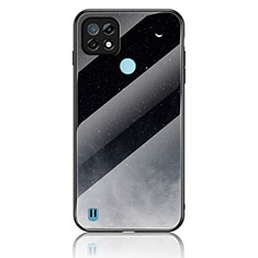 Coque Contour Silicone et Vitre Motif Fantaisie Miroir Etui Housse LS2 pour Realme C21 Gris