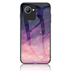 Coque Contour Silicone et Vitre Motif Fantaisie Miroir Etui Housse LS2 pour Realme C30 Violet