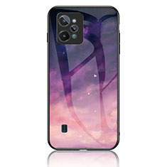 Coque Contour Silicone et Vitre Motif Fantaisie Miroir Etui Housse LS2 pour Realme C31 Violet