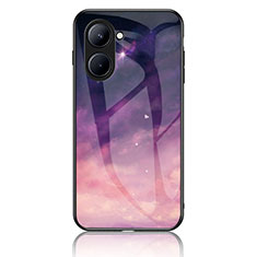 Coque Contour Silicone et Vitre Motif Fantaisie Miroir Etui Housse LS2 pour Realme C33 (2023) Violet