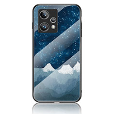 Coque Contour Silicone et Vitre Motif Fantaisie Miroir Etui Housse LS2 pour Realme Narzo 50 Pro 5G Bleu