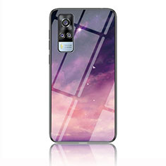 Coque Contour Silicone et Vitre Motif Fantaisie Miroir Etui Housse LS2 pour Vivo Y31 (2021) Violet