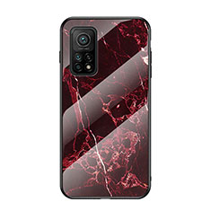 Coque Contour Silicone et Vitre Motif Fantaisie Miroir Etui Housse LS2 pour Xiaomi Mi 10T Pro 5G Rouge