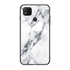 Coque Contour Silicone et Vitre Motif Fantaisie Miroir Etui Housse LS2 pour Xiaomi POCO C3 Blanc